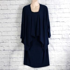 🎟️BOGO FREE🎟️ DB Blue Dress w Attached Cardigan Plu Size 20
